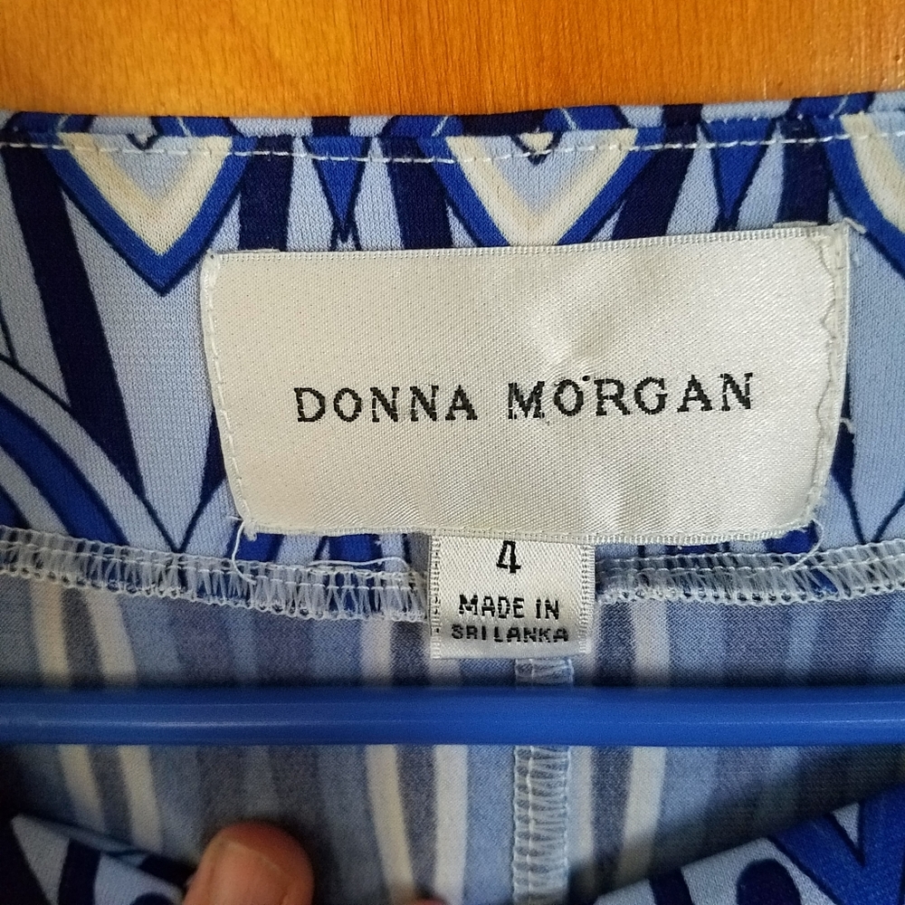 Donna Morgan Blue & White Dress - Picture 3 of 5